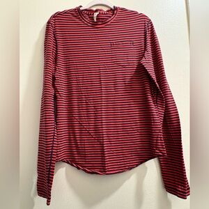lululemon athletica Red and Black Striped Long Sleeve Tee